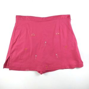 AW Allison Whitmore Pink Embroiderd Skort 12 NWOT